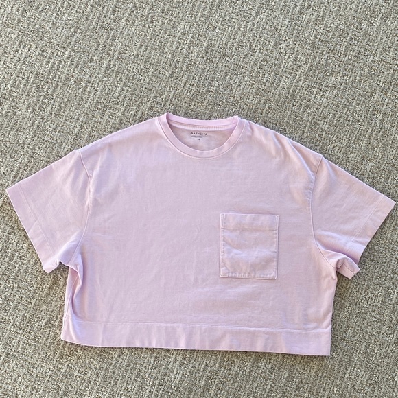 Athleta Lavender Oversized Cropped T-Shirt with Pocket - Picture 1 of 5